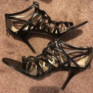 Black strappy heels